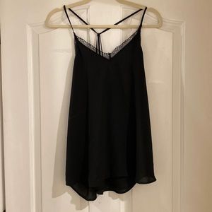 LOFT Black Lace Trim Camisole